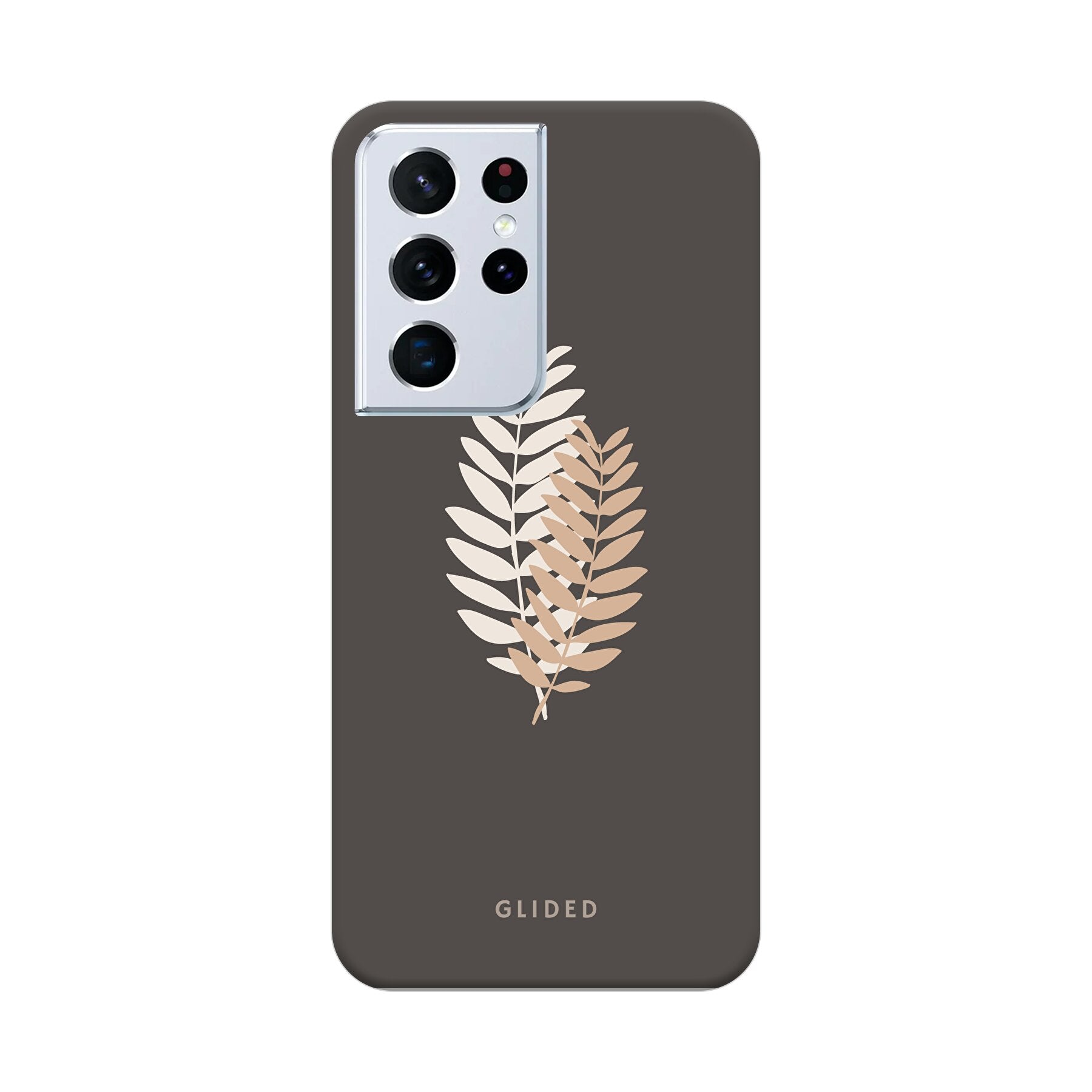 Florage Handyhülle für Samsung Galaxy S21 Ultra 5G mit Pflanzenabbildung auf dunklem Hintergrund, stilvoll und schützend.