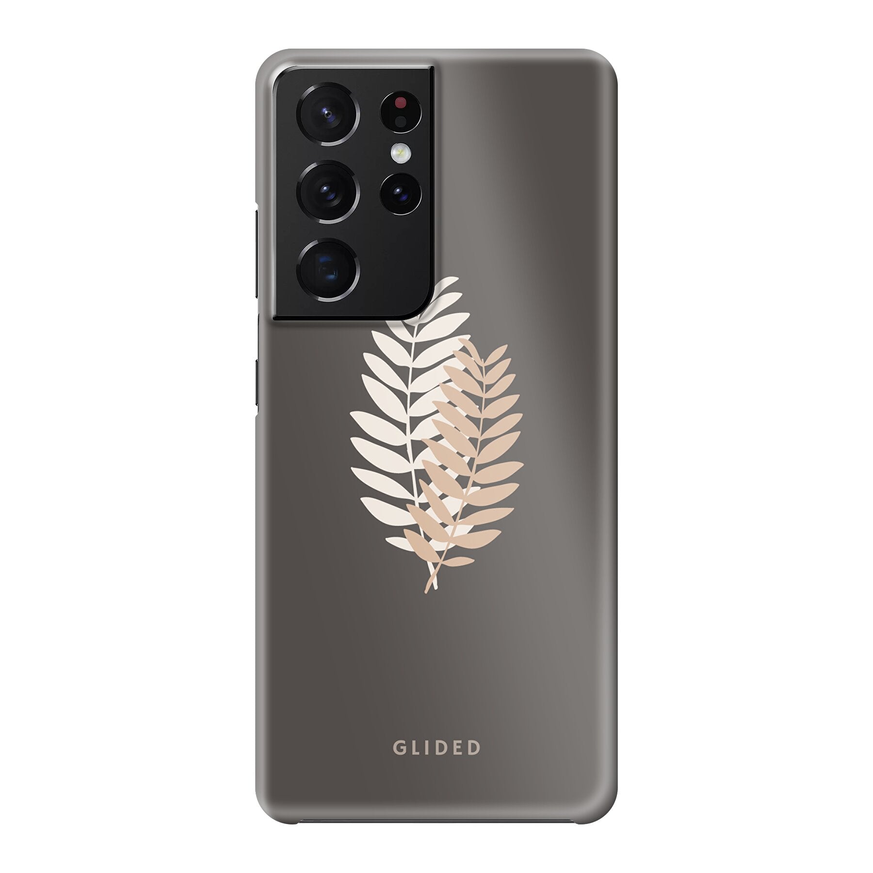 Florage Handyhülle für Samsung Galaxy S21 Ultra 5G mit Pflanzenabbildung auf dunklem Hintergrund, stilvoll und schützend.