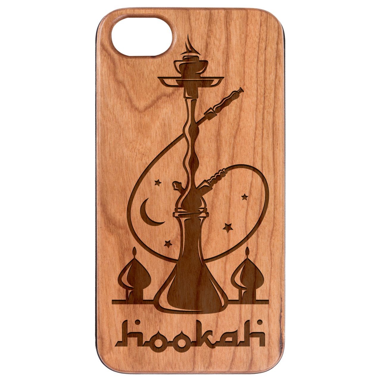 Engraved wooden hookah showcasing intricate designs and craftsmanship, perfect for stylish smoking sessions.