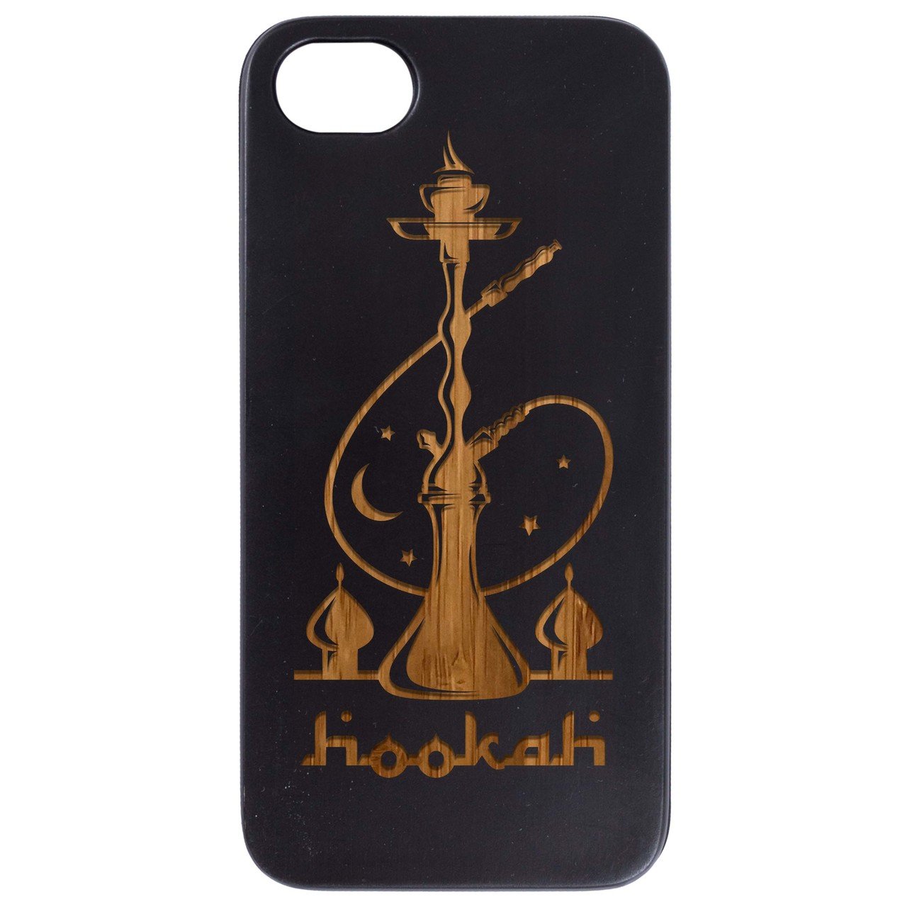 Engraved wooden hookah showcasing intricate designs and craftsmanship, perfect for stylish smoking sessions.