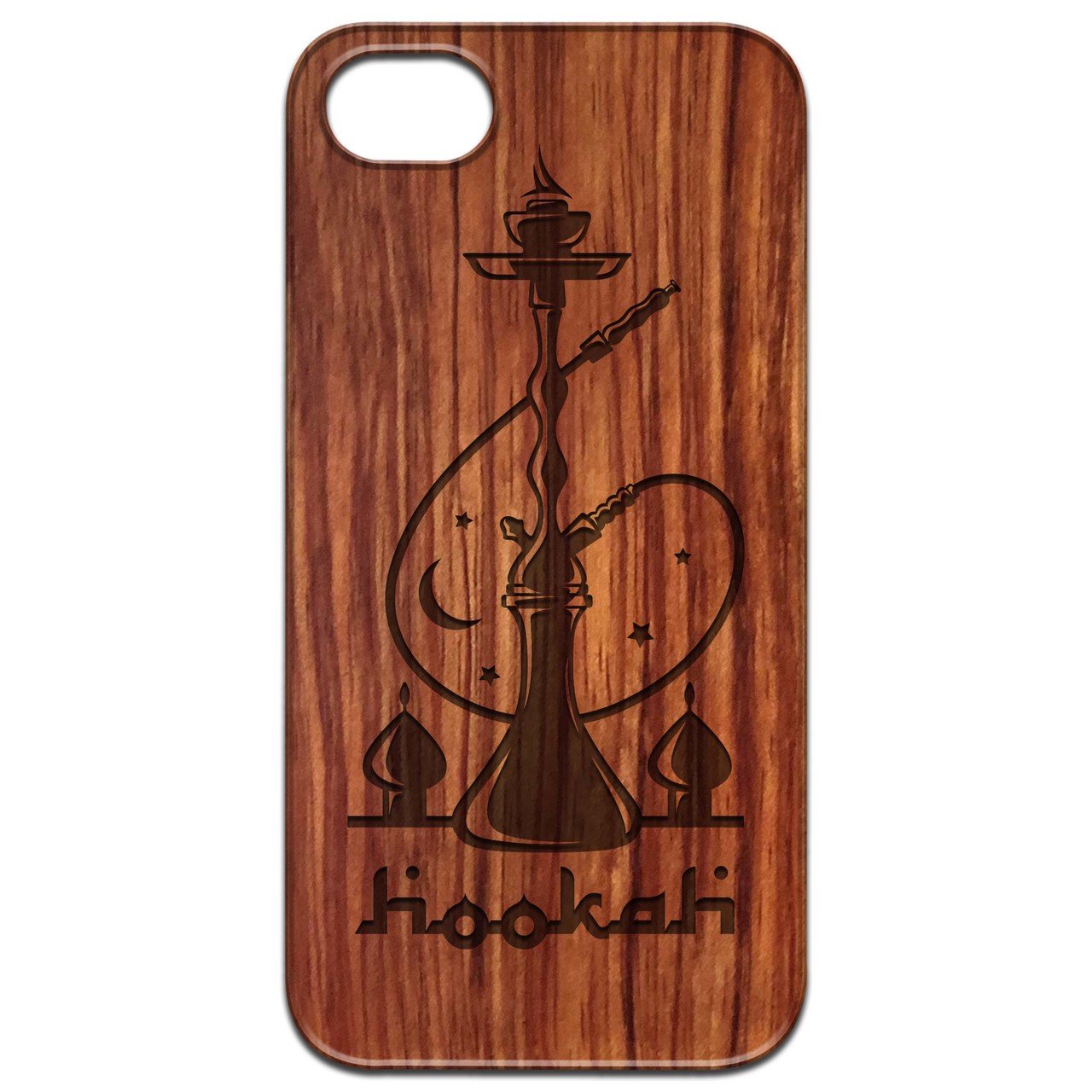 Engraved wooden hookah showcasing intricate designs and craftsmanship, perfect for stylish smoking sessions.