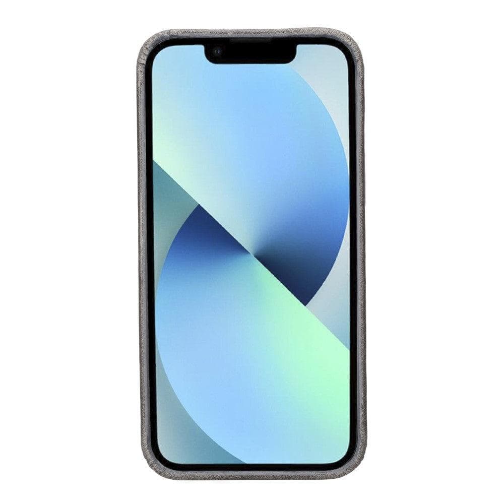 iPhone 13 Series Genuine Leather Hull Cover Back Cover Case in black, showcasing its sleek design and premium leather finish.