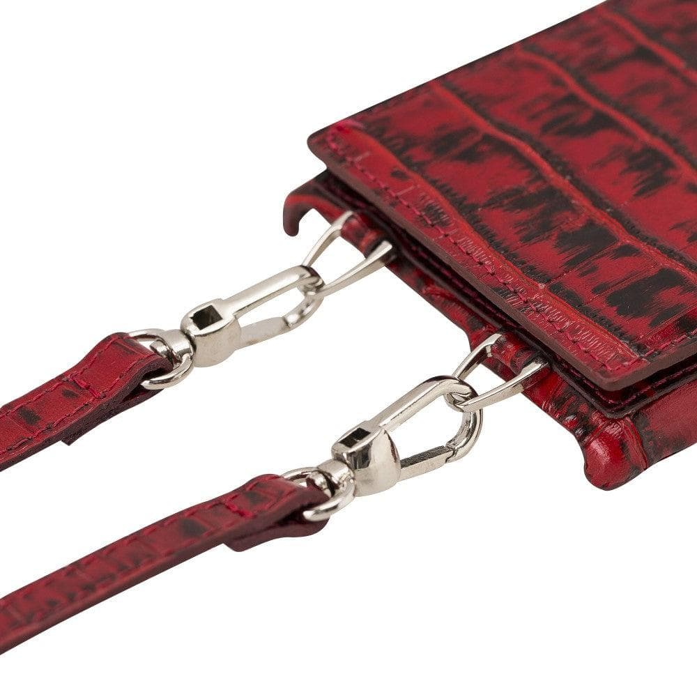 Bouletta iPhone X Series Leather Saff Umw Plain Strap phone case in elegant leather design with card slots.