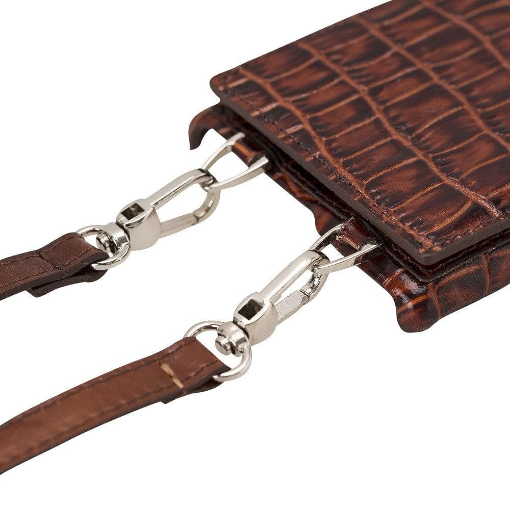 Bouletta iPhone X Series Leather Saff Umw Plain Strap phone case in elegant leather design with card slots.