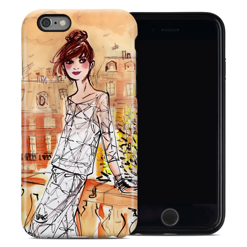 Illustrated girl on phone case