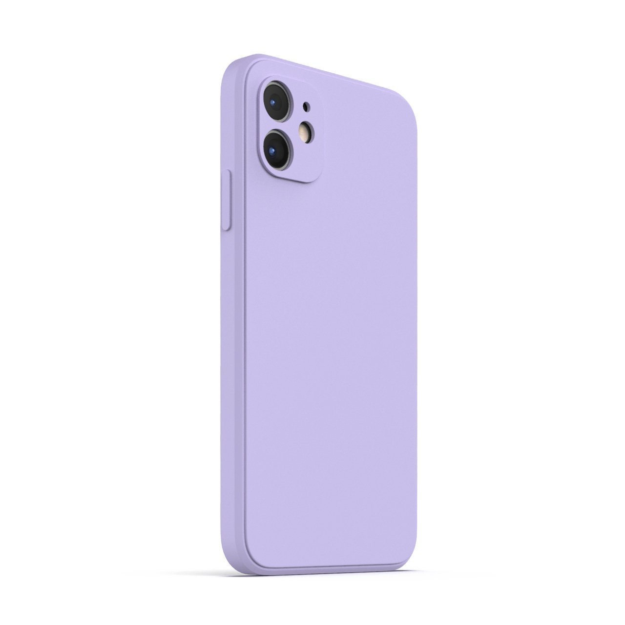 Lavender iPhone 11 case made from durable Liquid Silicone with soft microfiber lining, showcasing its elegant design and protective features.
