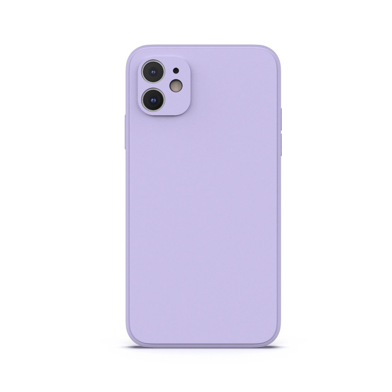 Lavender iPhone 11 case made from durable Liquid Silicone with soft microfiber lining, showcasing its elegant design and protective features.