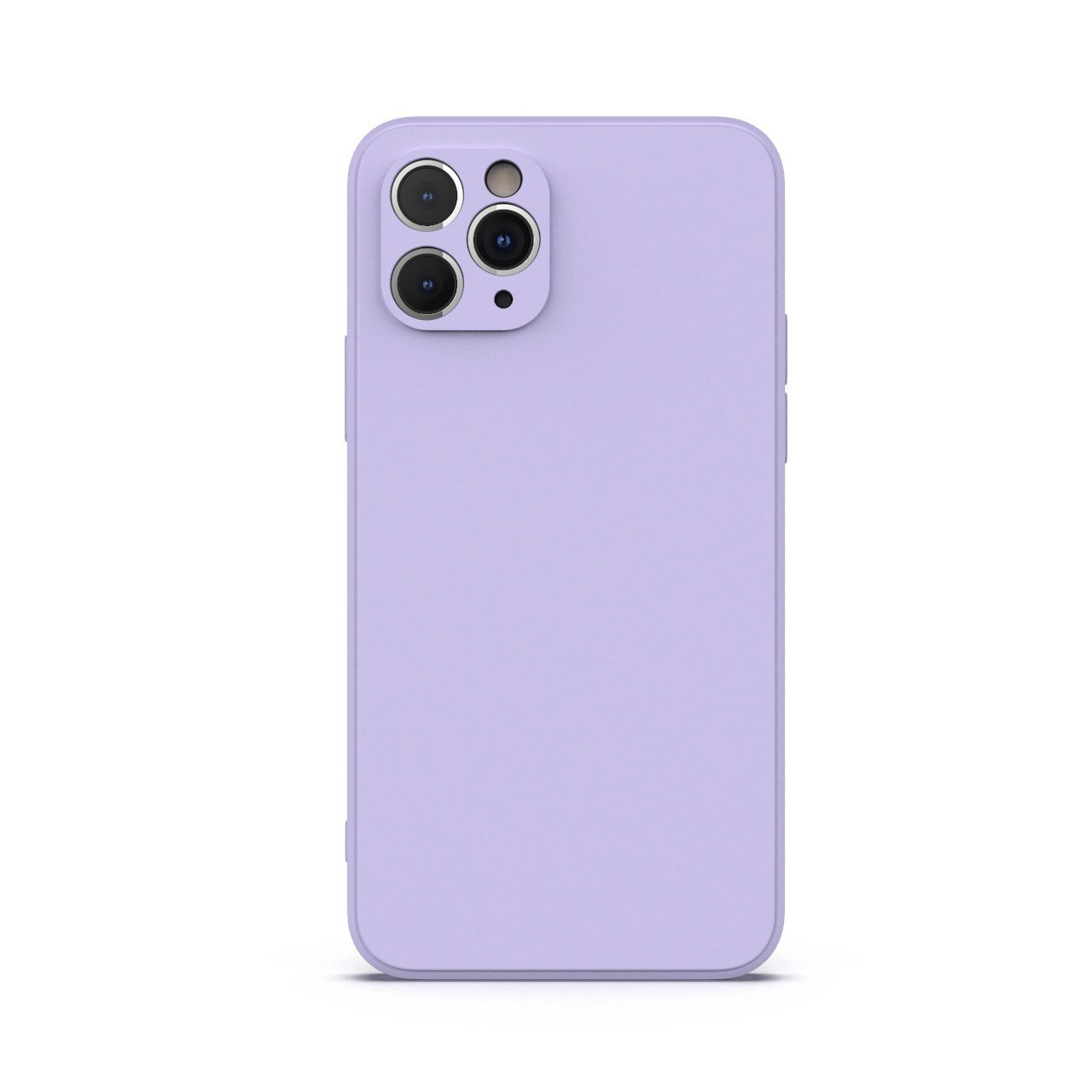 Lavender iPhone 11 Pro Case made from durable Liquid Silicone with soft microfiber lining, showcasing its elegant design and protective features.