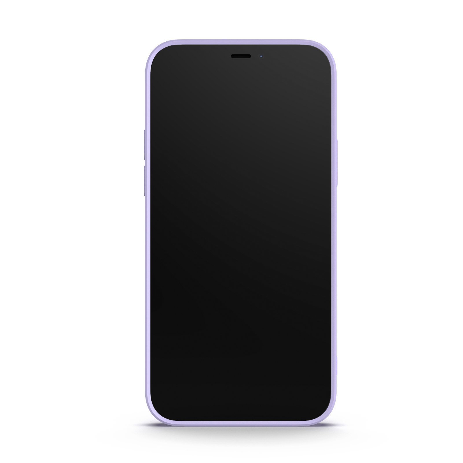 Lavender iPhone 12 Pro Case made from durable Liquid Silicone with soft microfiber lining, showcasing its elegant design and protective features.