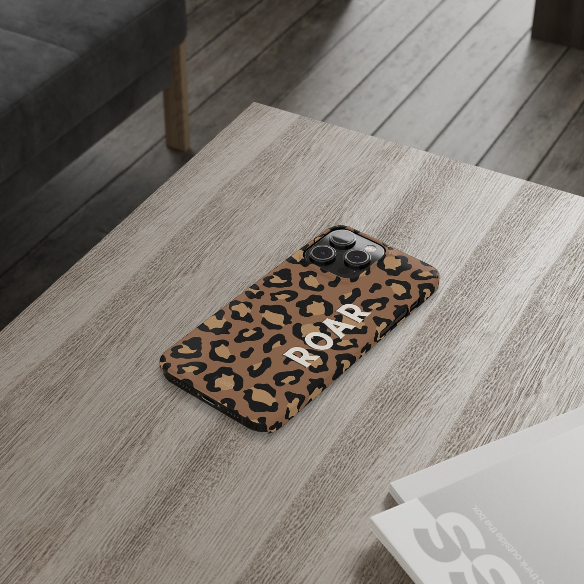 Leopard Print Slim Case for iPhone 14, showcasing a stylish design with a glossy finish and lightweight construction.