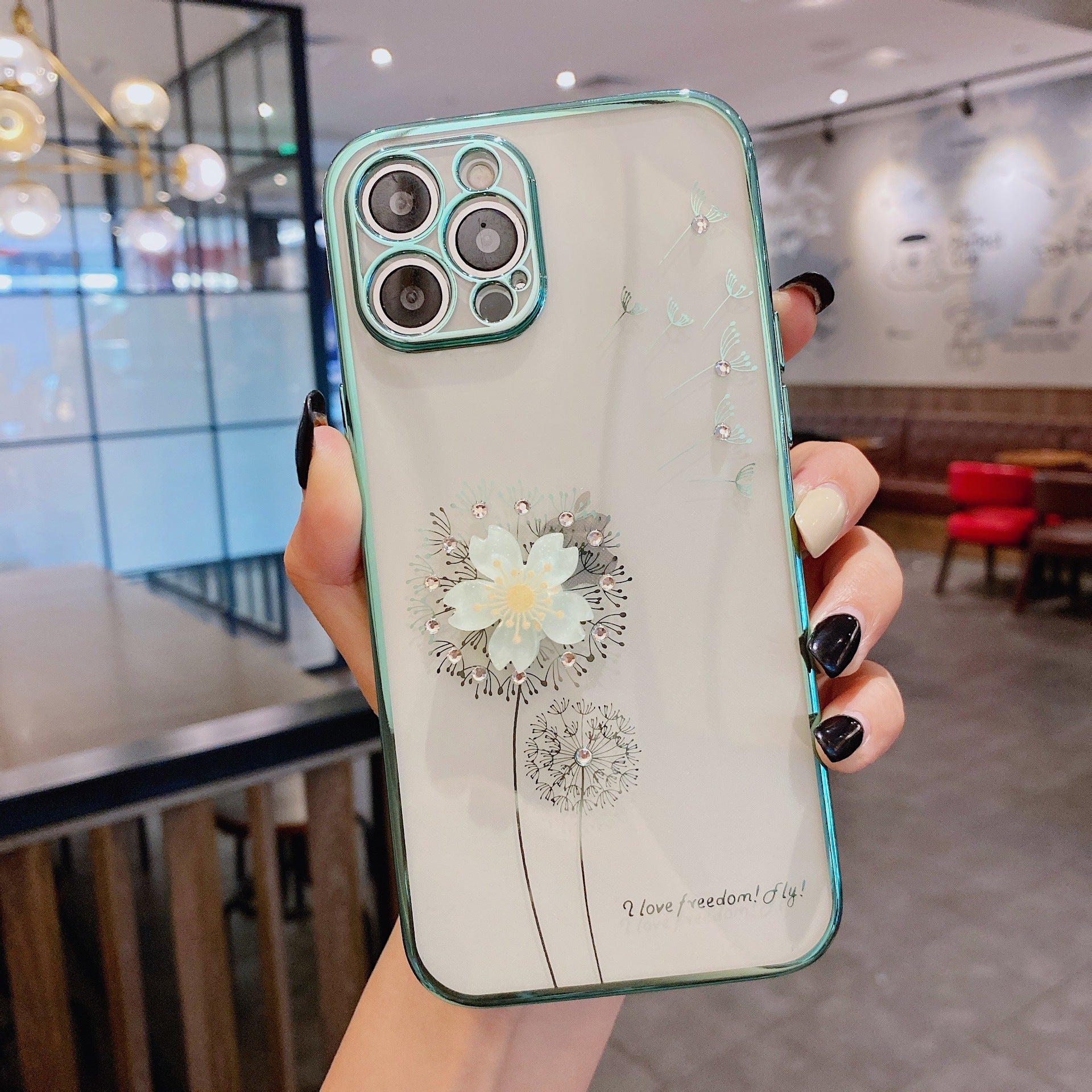 Luxury 3D Cute Flower Spin Stand Holder Phone Case featuring a colorful floral design with a built-in screen protector and lightweight TPU material.