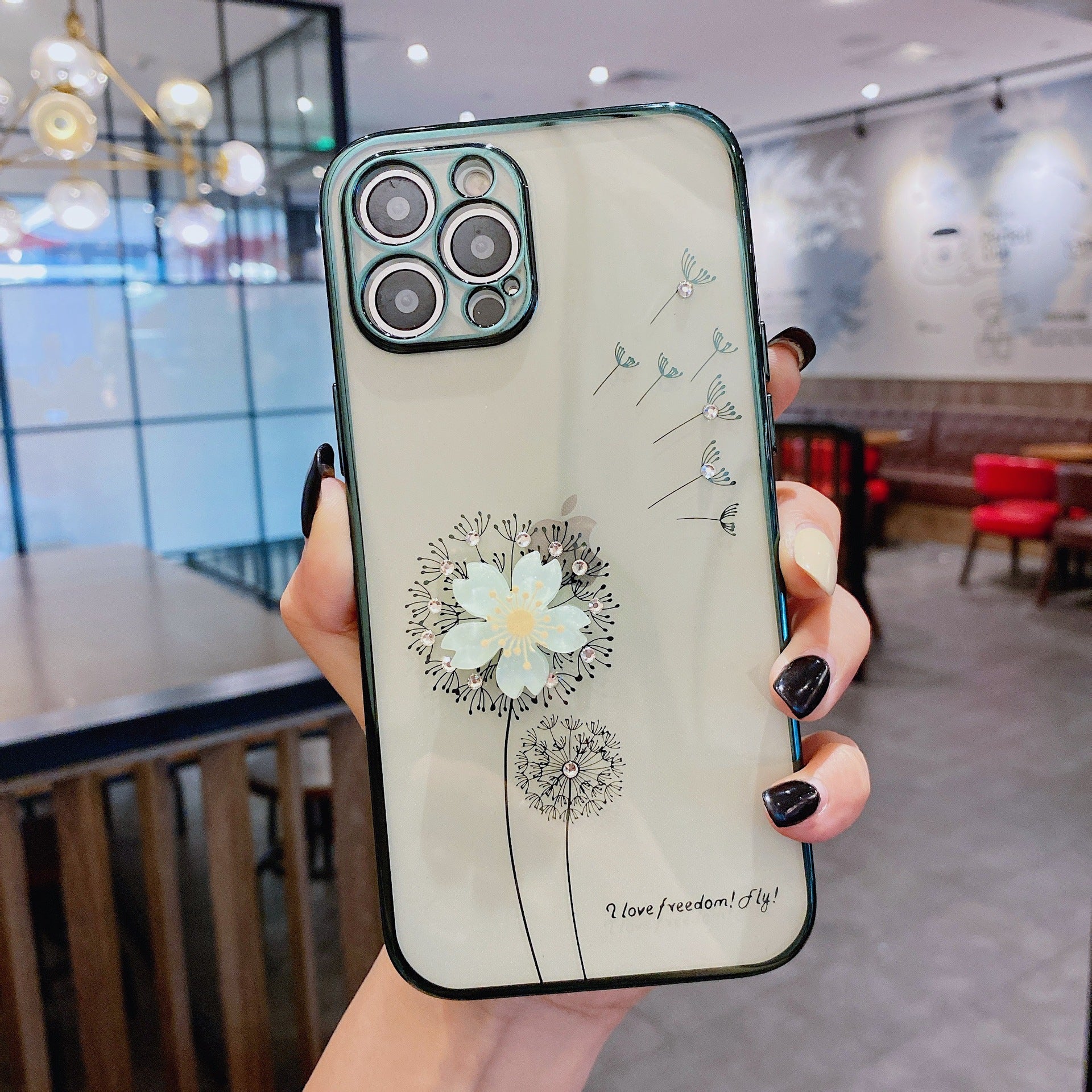 Luxury 3D Cute Flower Spin Stand Holder Phone Case featuring a colorful floral design with a built-in screen protector and lightweight TPU material.