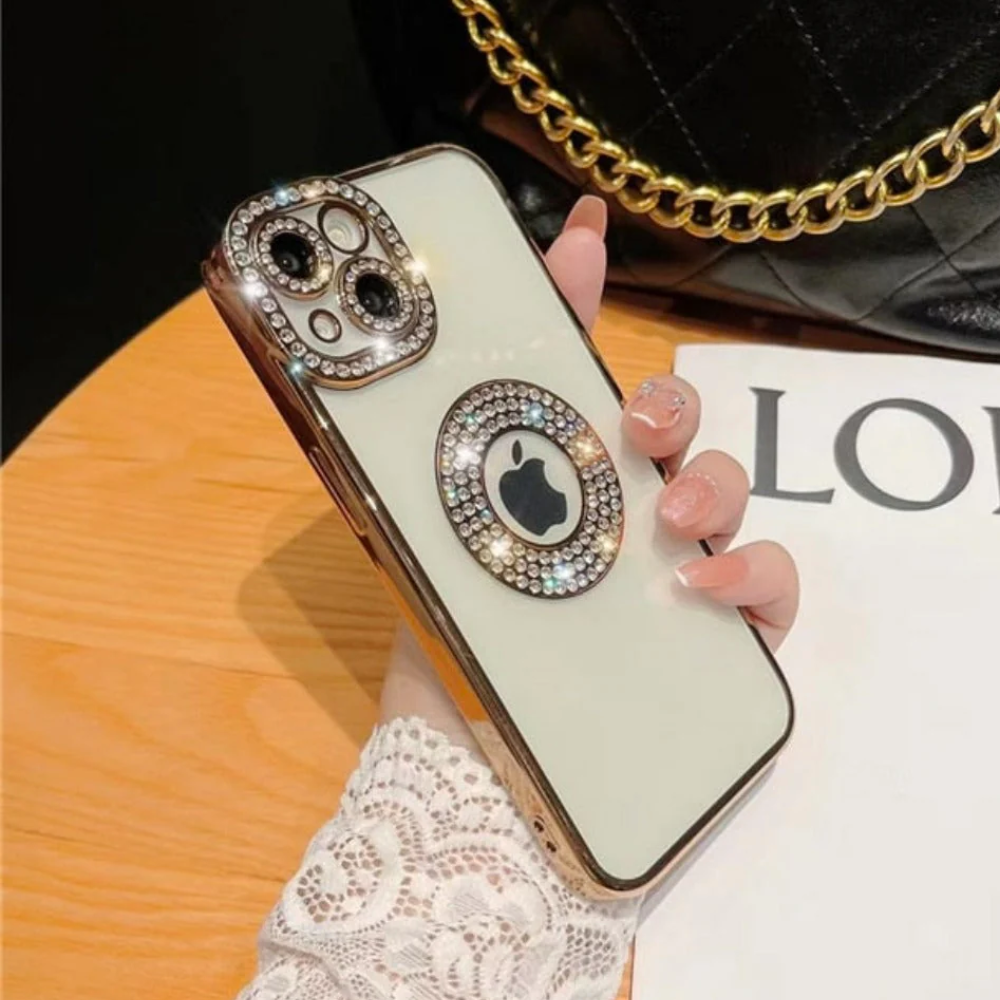 A collection of Luxury Sparkly Phone Cases for iPhone showcasing various dazzling designs and colors, highlighting their elegance and style.