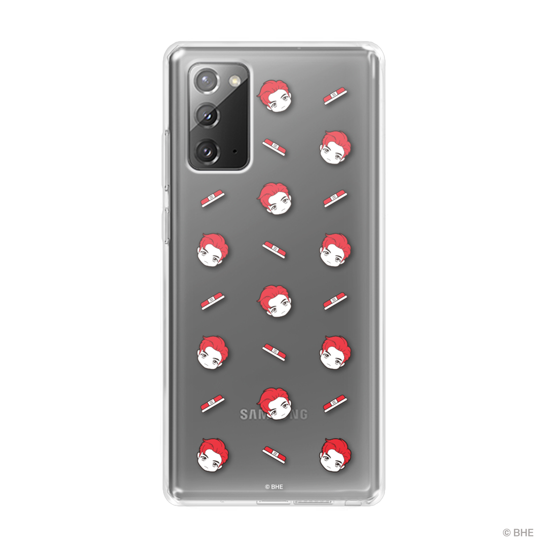 MIC Drop Face Clear Phone Case - RM showcasing a transparent design for phone protection.