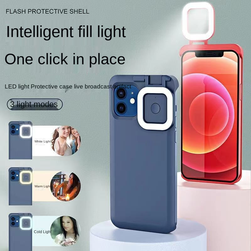 Night Selfie Phone Case featuring 60 LED lamp beads, ergonomic design, and available in multiple colors.