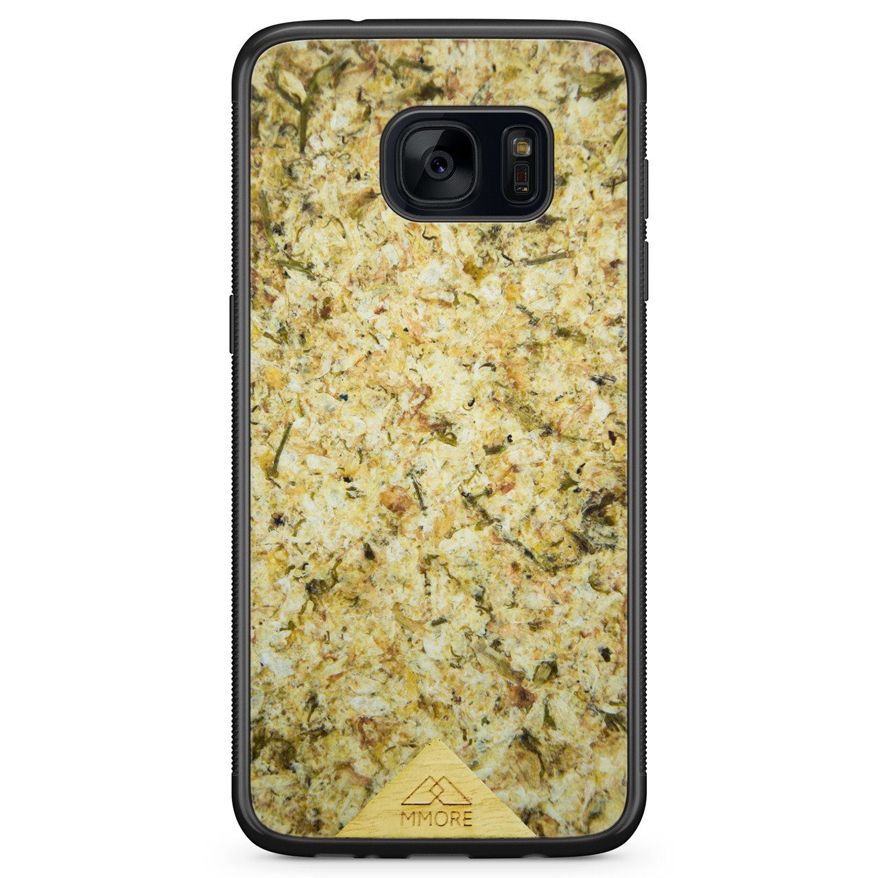 Organic Jasmine Phone Case held by a woman, showcasing its unique design and natural materials.