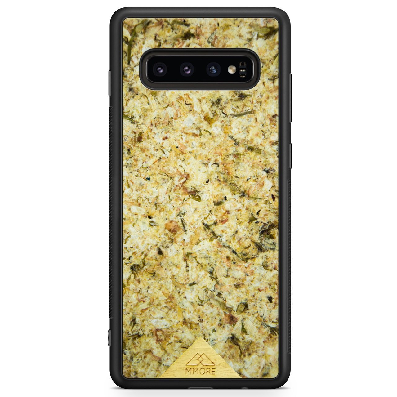 Organic Jasmine Phone Case held by a woman, showcasing its unique design and natural materials.