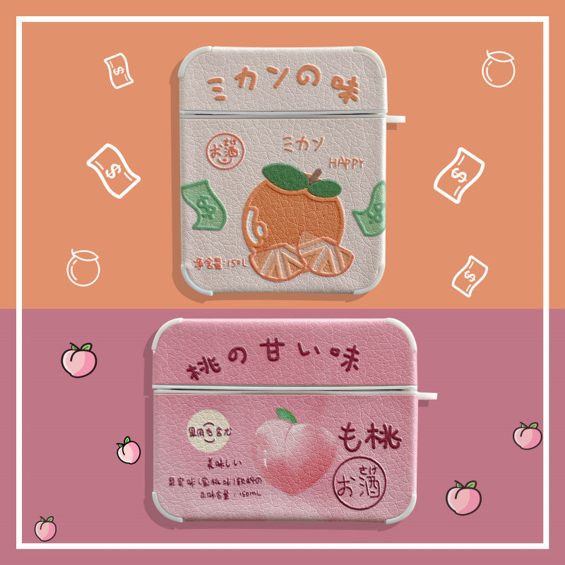 Peach Earphone Case for Apple AirPods, featuring a stylish peach design and durable TPU material.