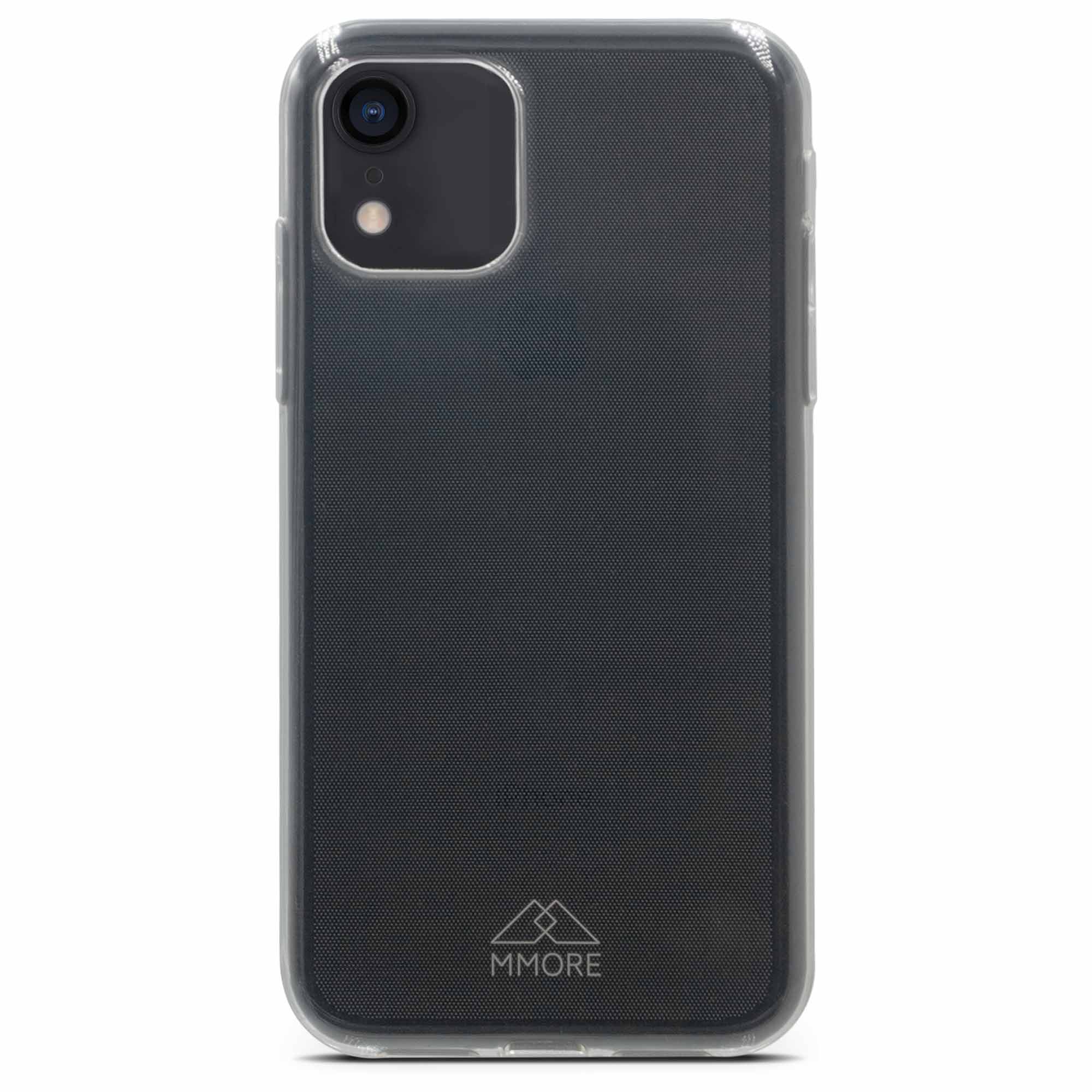 A transparent phone case made from recycled ocean plastic, showcasing its sleek design and eco-friendly material.