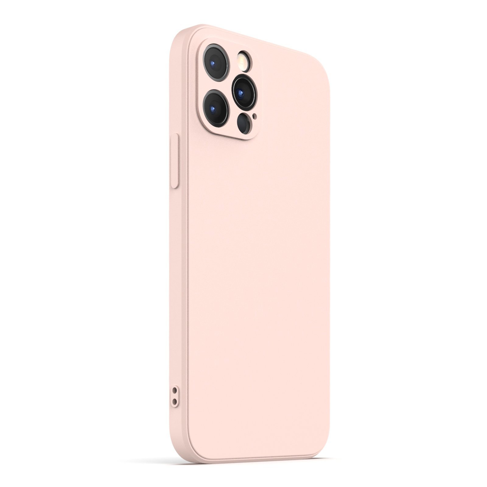 Rose iPhone 12 Pro Case made from durable Liquid Silicone with soft microfiber lining, showcasing its elegant design and protective features.