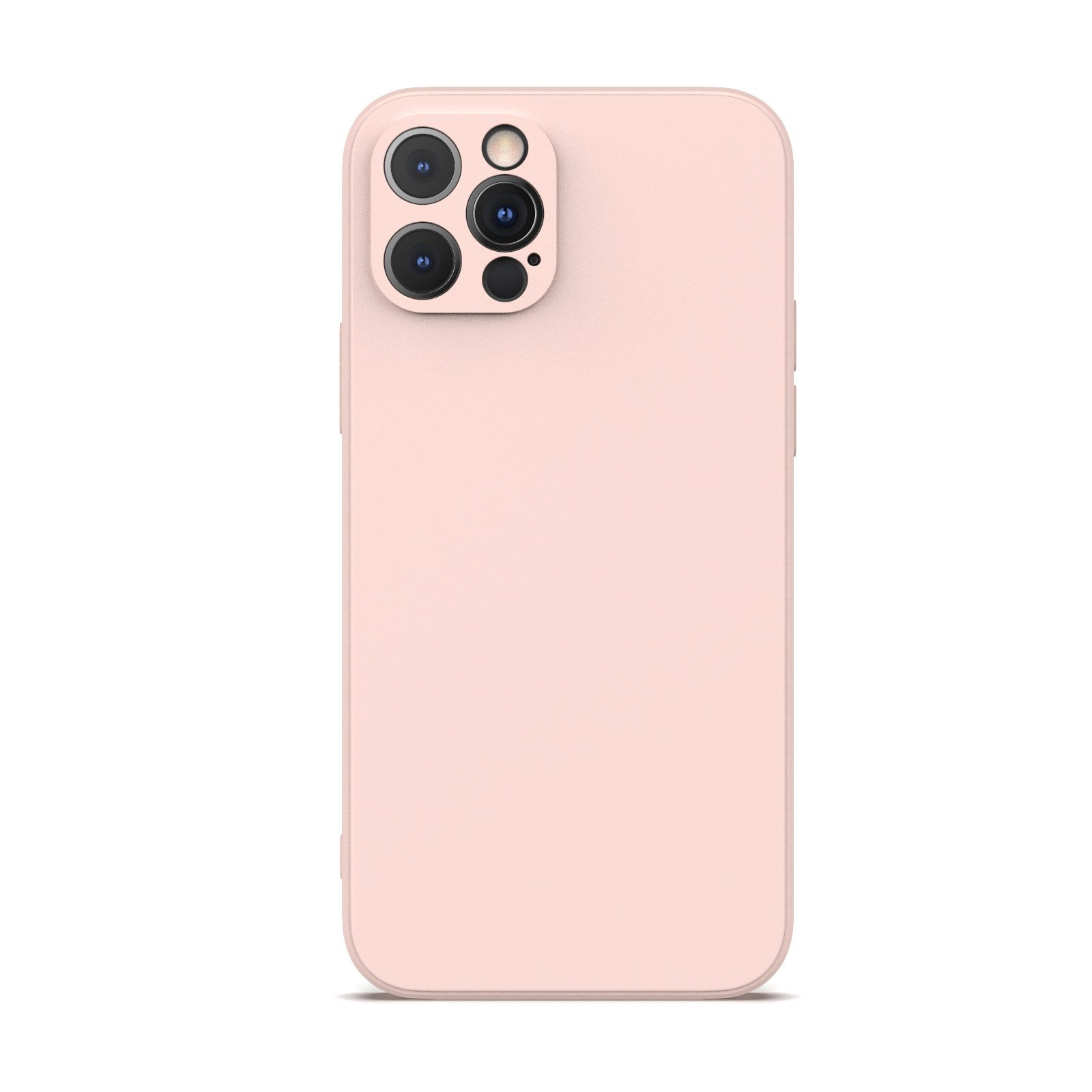 Rose iPhone 12 Pro Case made from durable Liquid Silicone with soft microfiber lining, showcasing its elegant design and protective features.