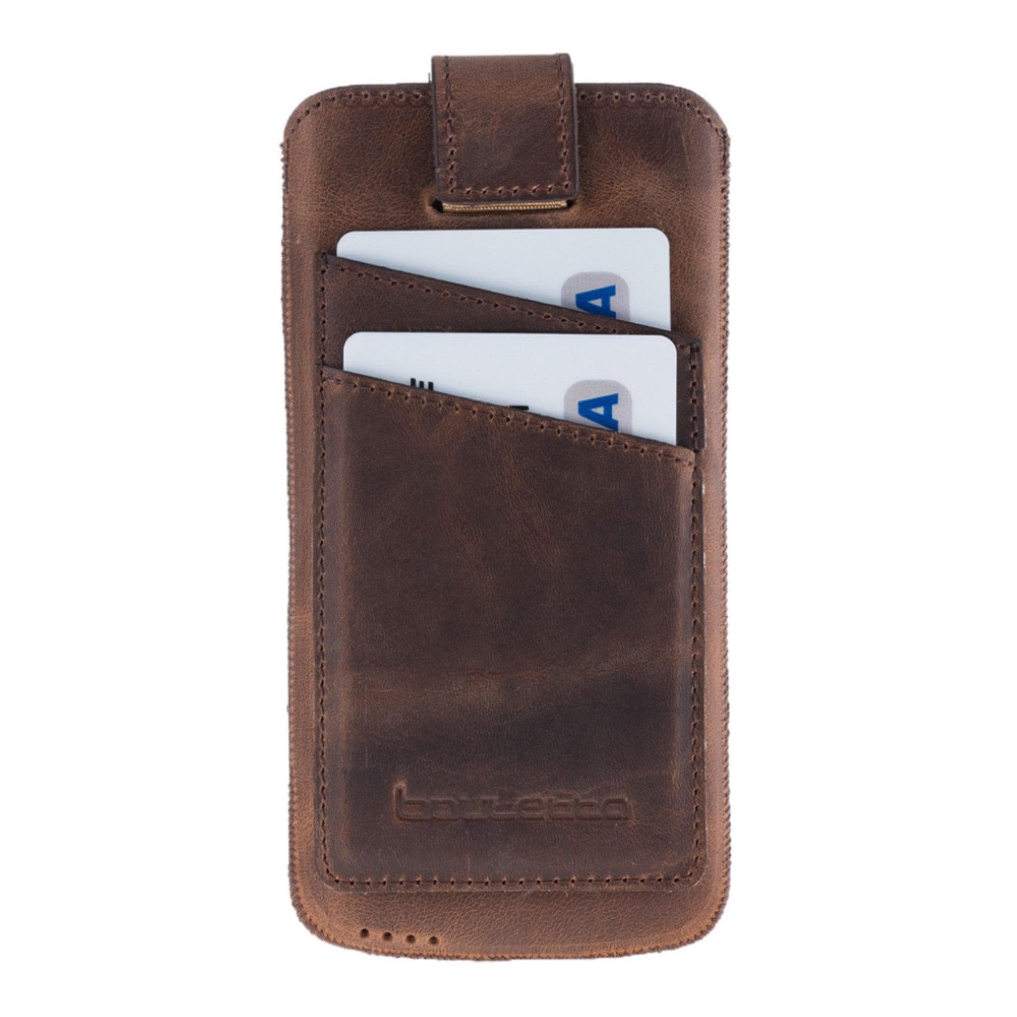 Samsung Galaxy Series Multi Leather Case with Card Holders, showcasing full grain leather and card slots.