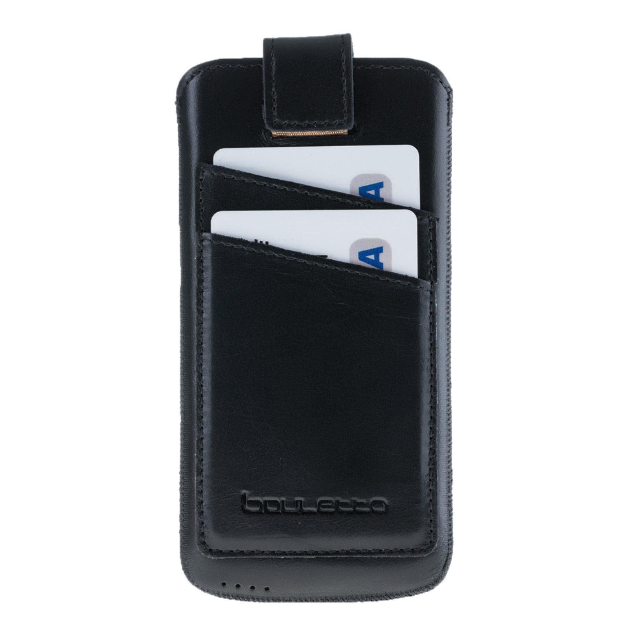 Samsung Galaxy Series Multi Leather Case with Card Holders, showcasing full grain leather and card slots.