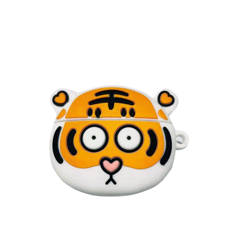 Tiger Wireless Earphone Cartoon Protective Case made of silicone, featuring a cute tiger design, perfect for protecting AirPods.