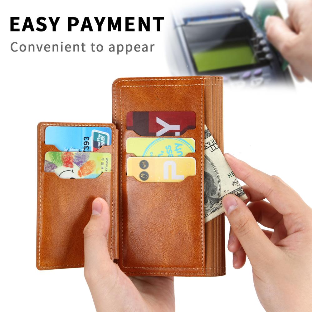 Zipper Wallet Flip Case for iPhone in various colors, showcasing premium vegan leather and multiple storage compartments.