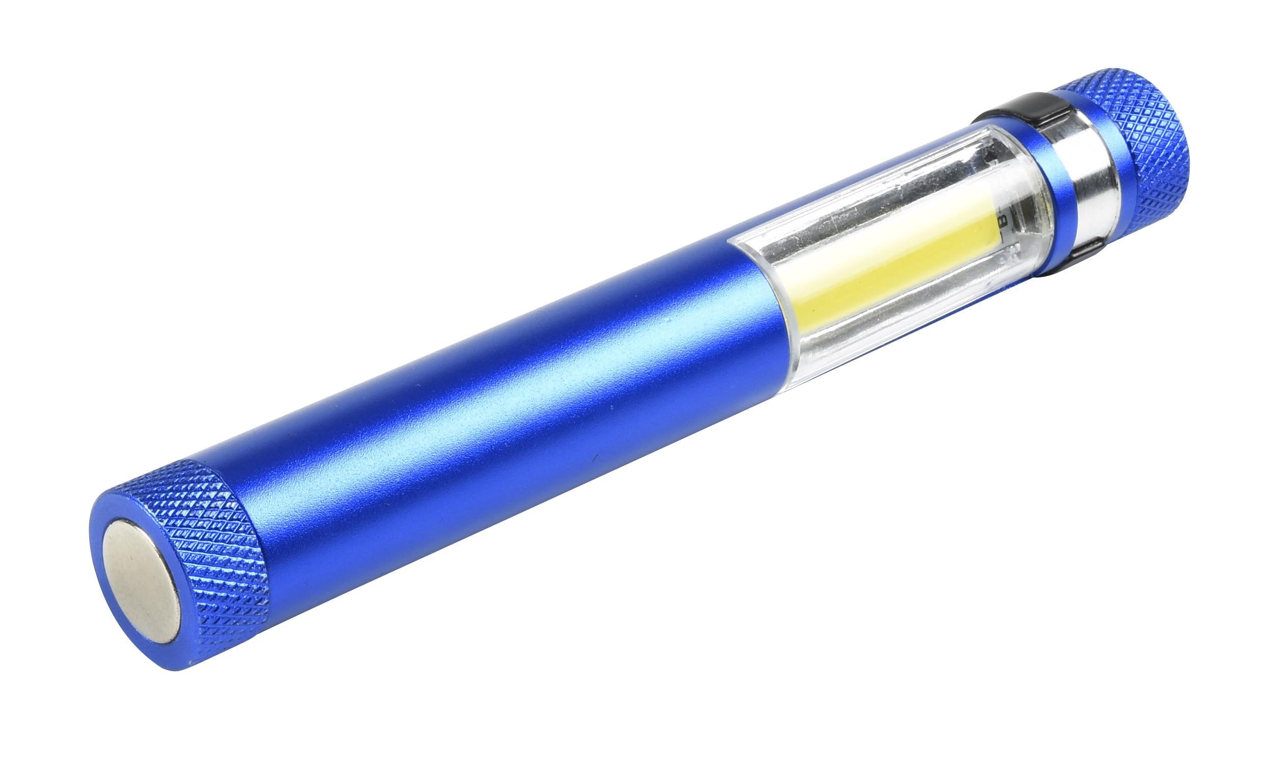 COB LED Pocket Clip Light in various colors with a strong magnetic base and pocket clip, showcasing its compact design and bright LED illumination.