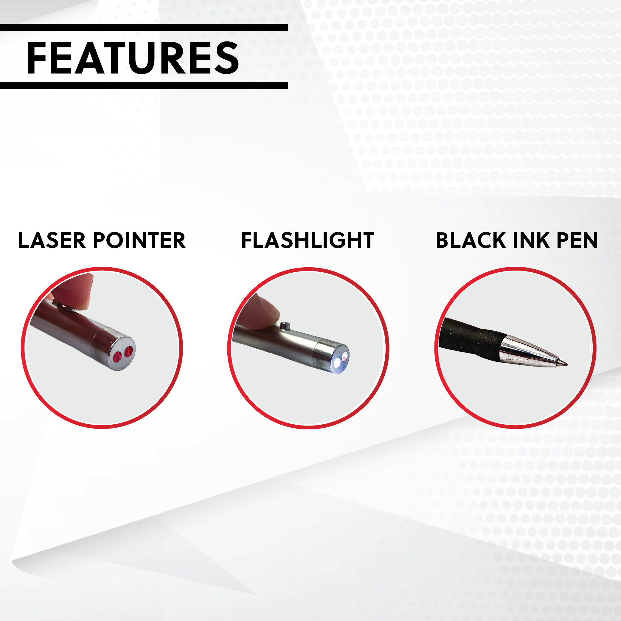 Laser Pet Toy display featuring 18 multifunctional laser pointers, flashlights, and pens for pets.