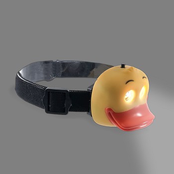Luminal LED Headlamps featuring monkey, duck, and frog designs with illuminated eyes.
