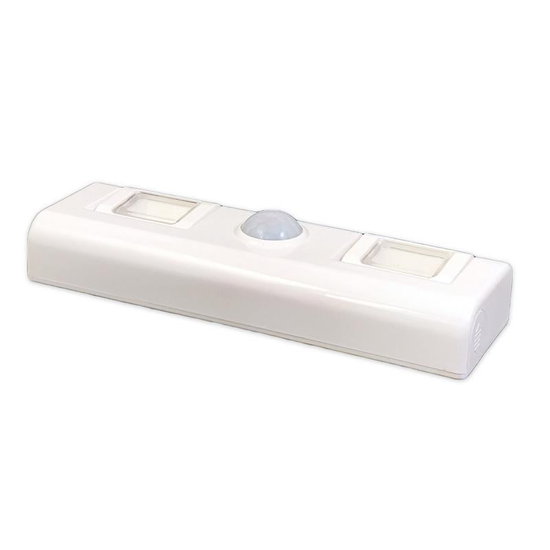Motion Sensor Under Cabinet Light with dual COB LED lights, showcasing adjustable angles and sleek design for home use.
