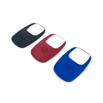 Pocket Zoom Mini Magnifier with LED Light in Black, Blue, and Red colors, showcasing its compact design and ergonomic features.