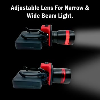 Radius™ Zoom Clip-On COB LED Cap Light displayed on a cap, showcasing its compact design and illumination features.