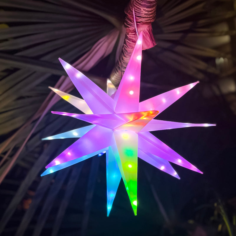 Large 22-inch Twinklers™ LED star with vibrant colors, perfect for indoor and outdoor decoration.
