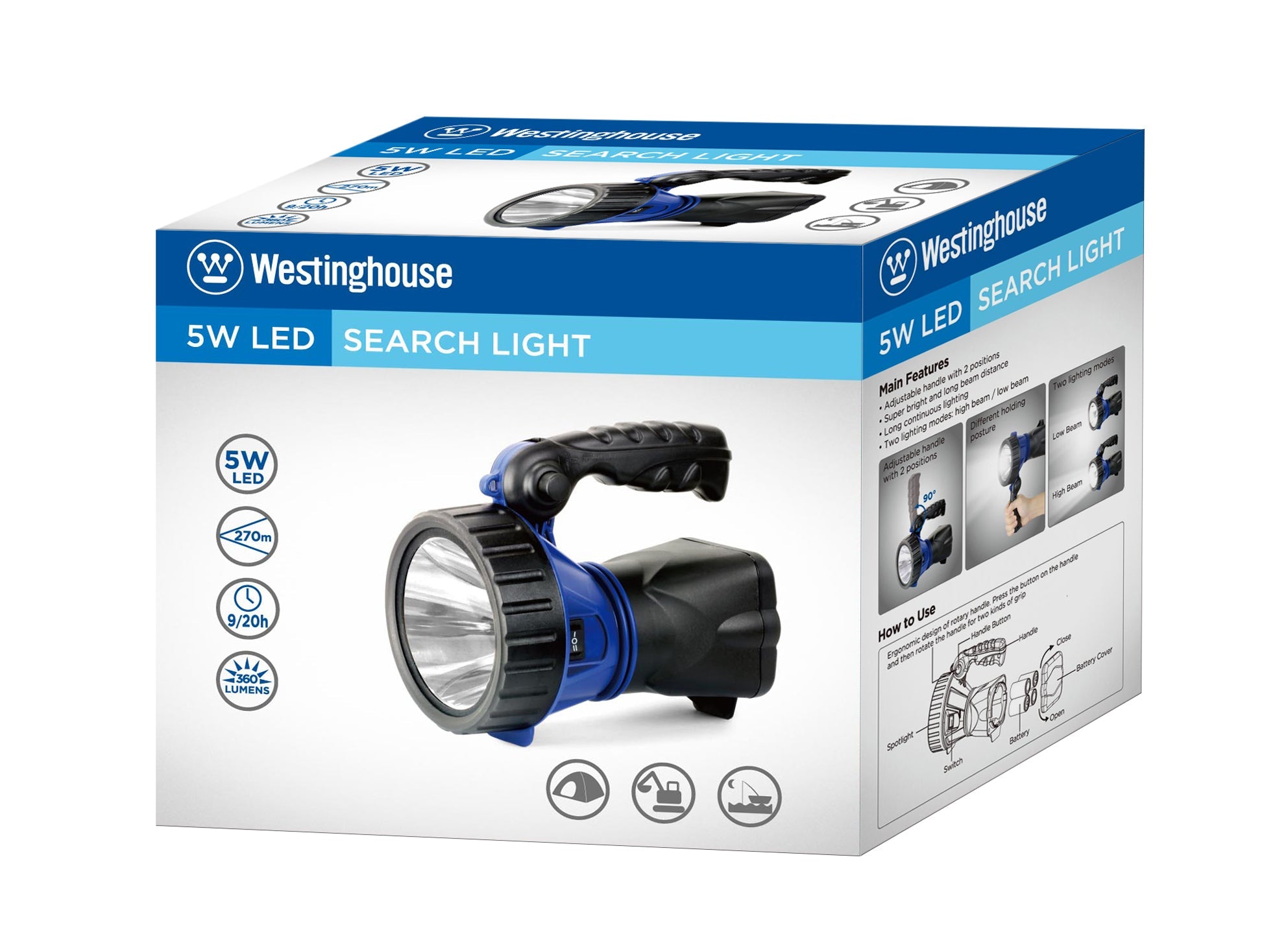 Westinghouse 5W CREE LED Adjustable Spotlight with adjustable handle and bright LED light.