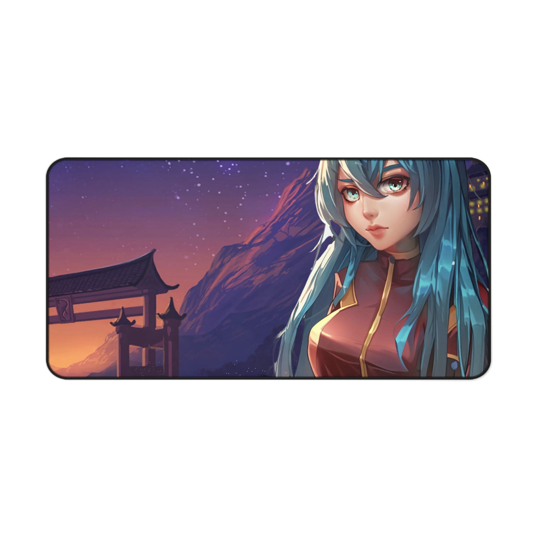 Anime Girl in Space Suit Desk Mat featuring vibrant colors and detailed design, perfect for gaming and office use.