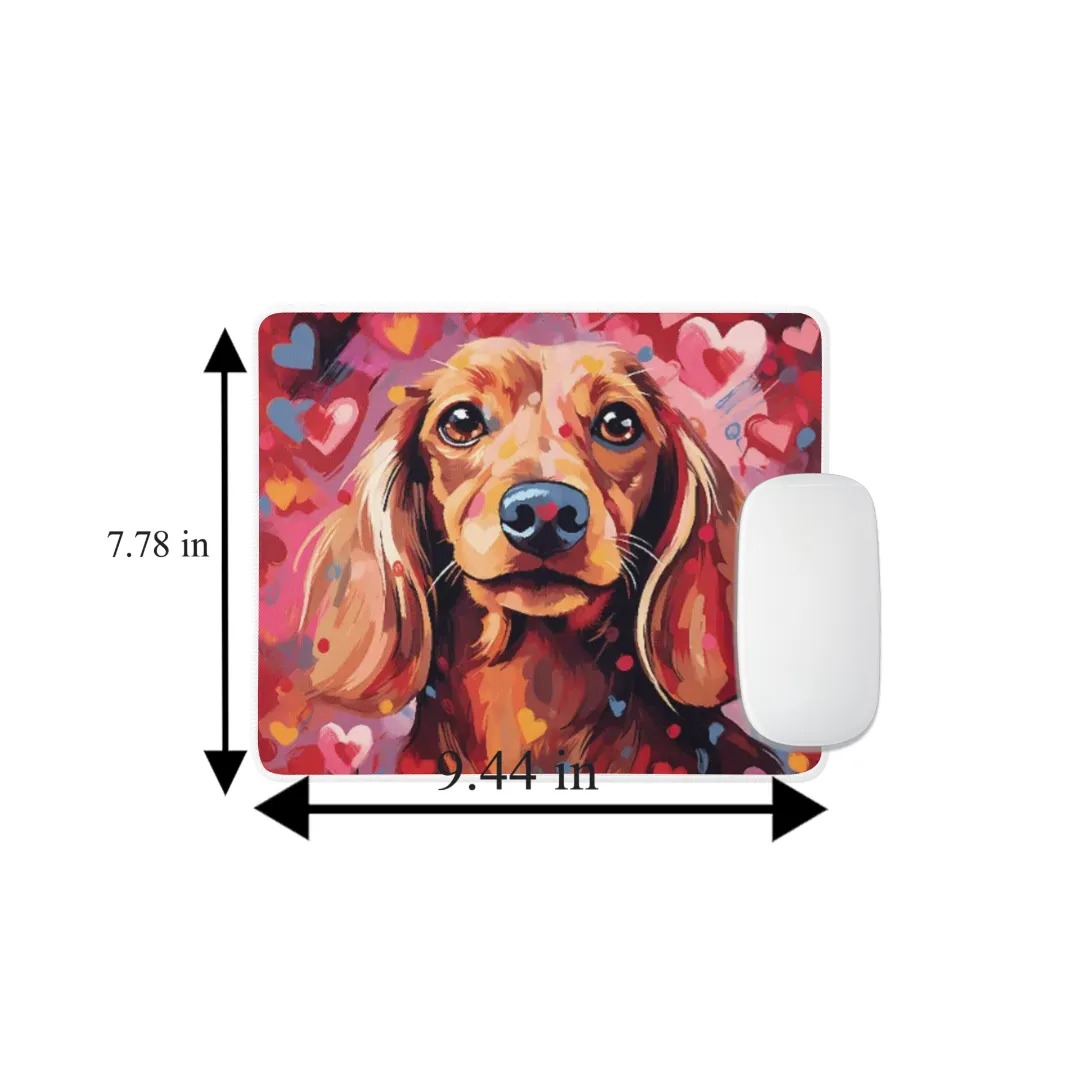 Sweetheart Dog Dachshund Non-Slip Rubber Mousepad featuring a vibrant dachshund design with a non-slip rubber base for stability.