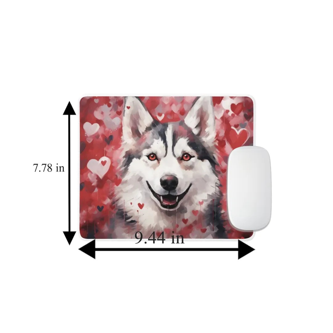Sweetheart Dog Siberian Husky Non-Slip Rubber Mousepad featuring vibrant colors and intricate detailing.