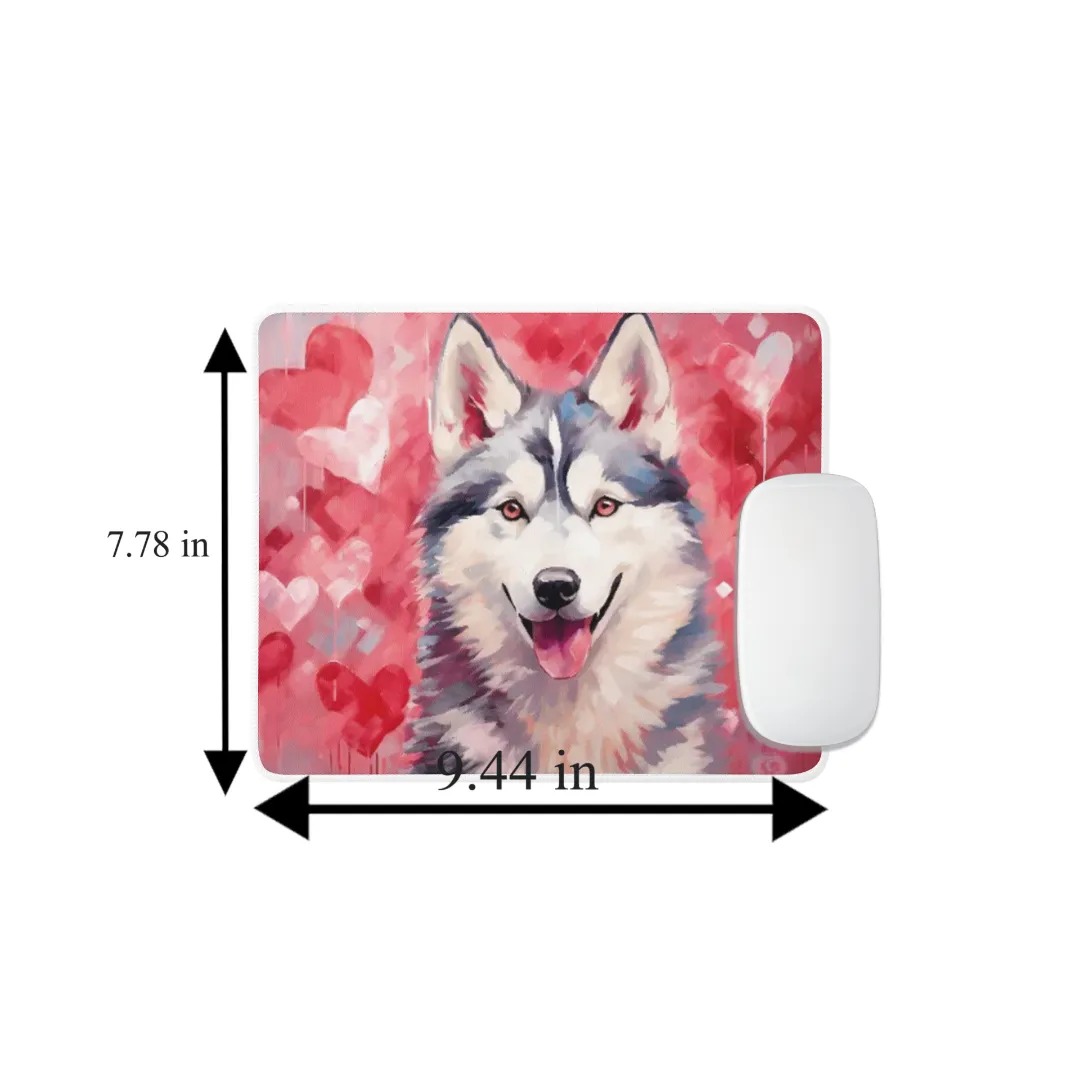 Sweetheart Dog Siberian Husky Non-Slip Rubber Mousepad featuring vibrant colors and intricate detailing.