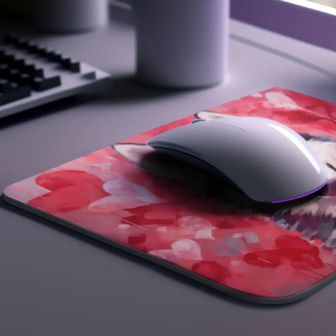 Sweetheart Dog Siberian Husky Non-Slip Rubber Mousepad featuring vibrant colors and intricate detailing.