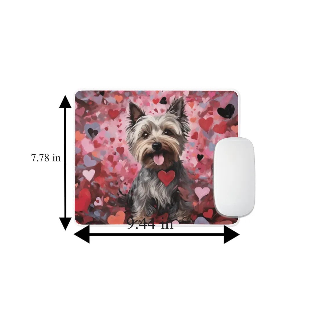 Sweetheart Dog Yorkshire Terrier Non-Slip Rubber Mousepad featuring a vibrant design and anti-slip backing for stability.