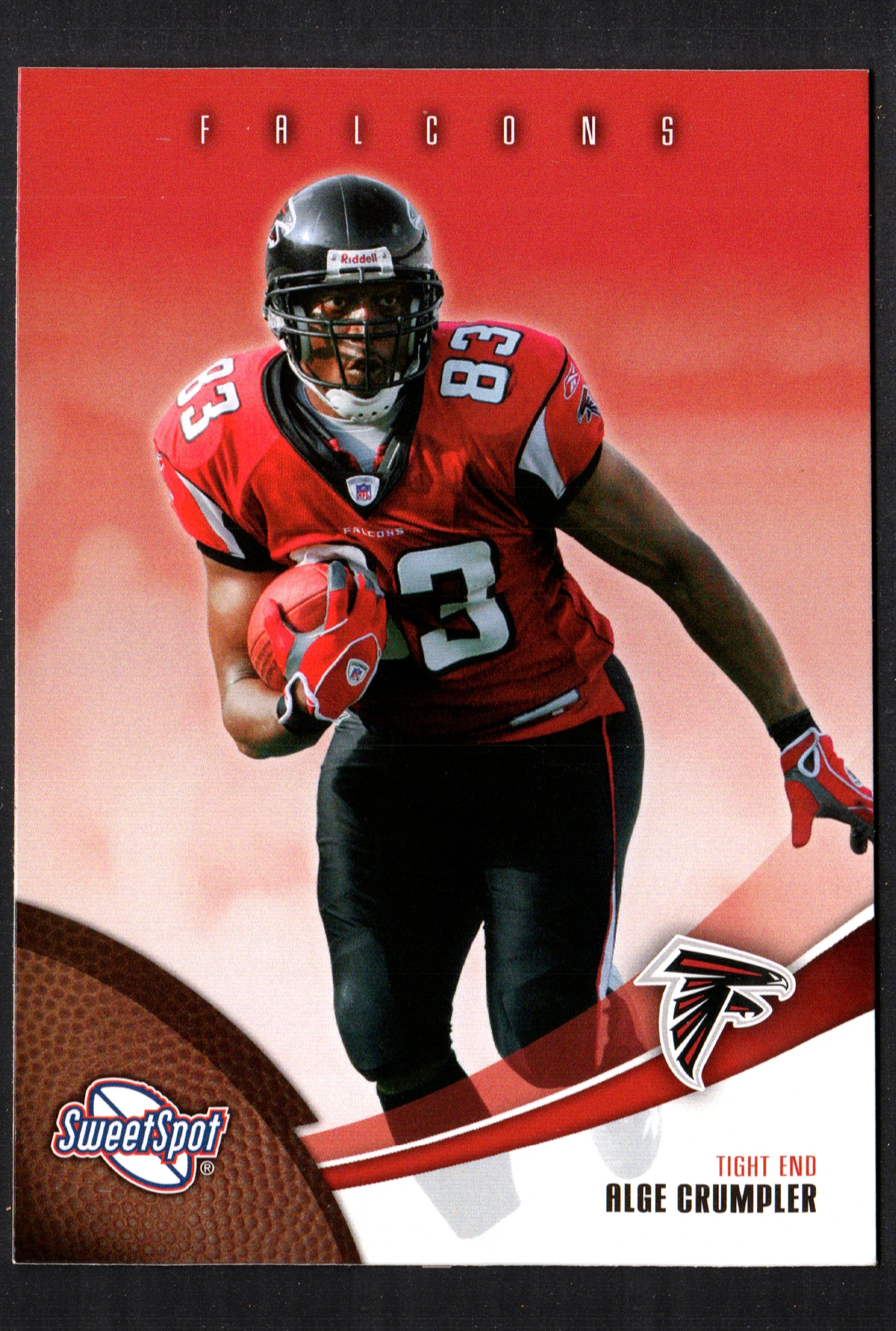 Alge Crumpler Atlanta Falcons #7 trading card from 2006 Sweet Spot set, showcasing vibrant colors and detailed player image.