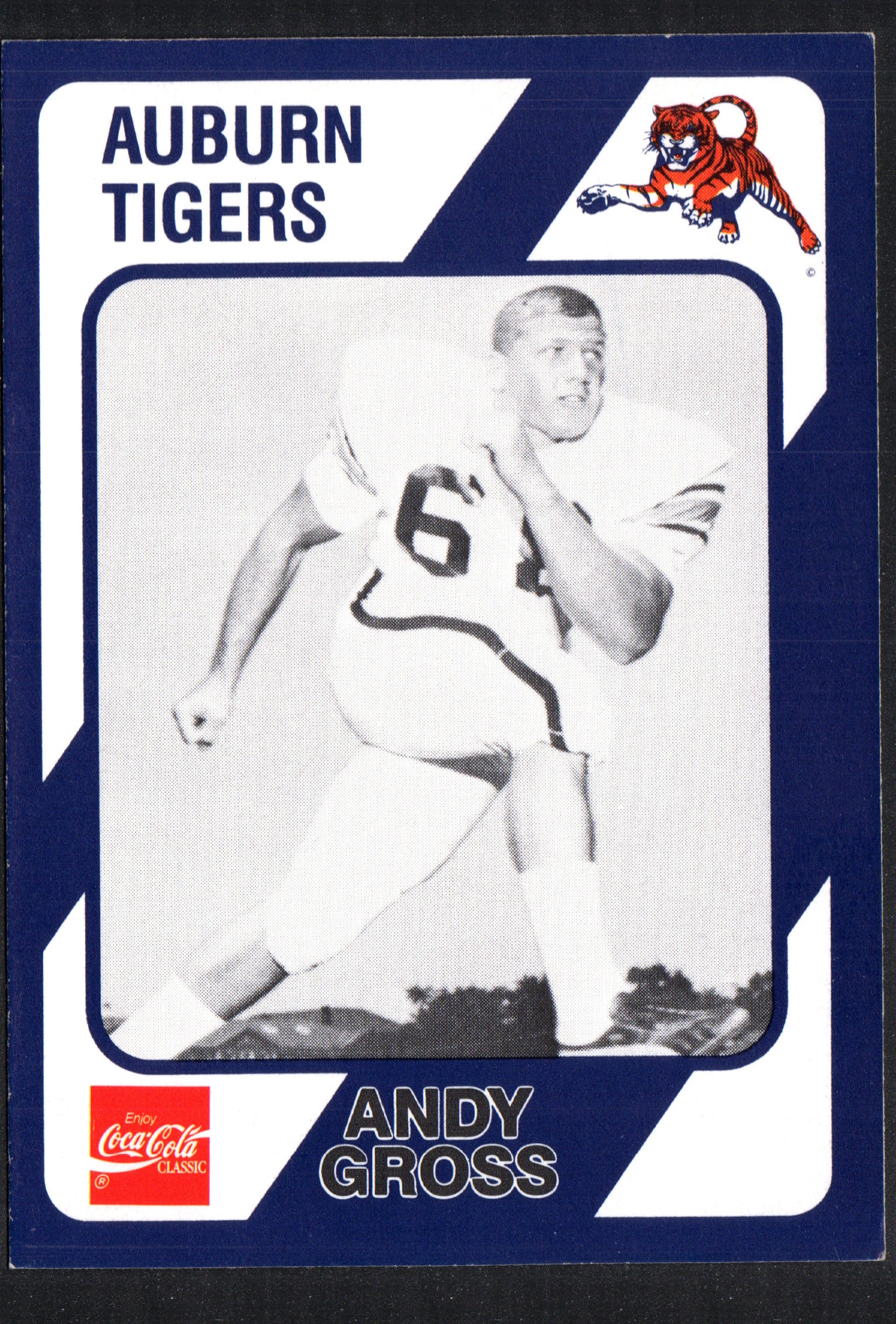 Andy Gross Auburn Tigers #466 trading card from 1989 Collegiate Collection, showcasing the player in vibrant colors.