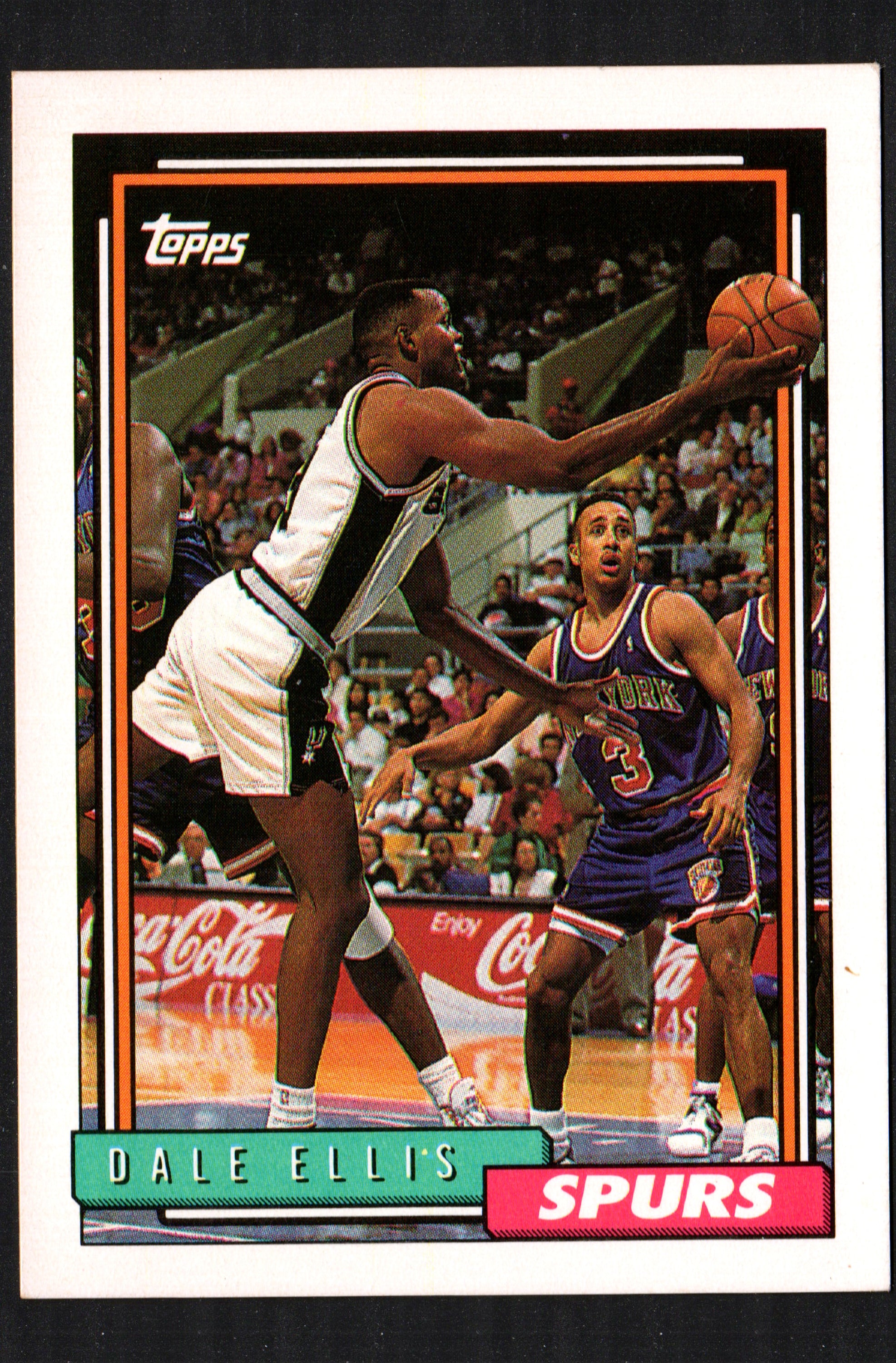 Dale Ellis San Antonio Spurs #361 trading card from 1992-93 Topps, featuring vibrant colors and detailed player information.