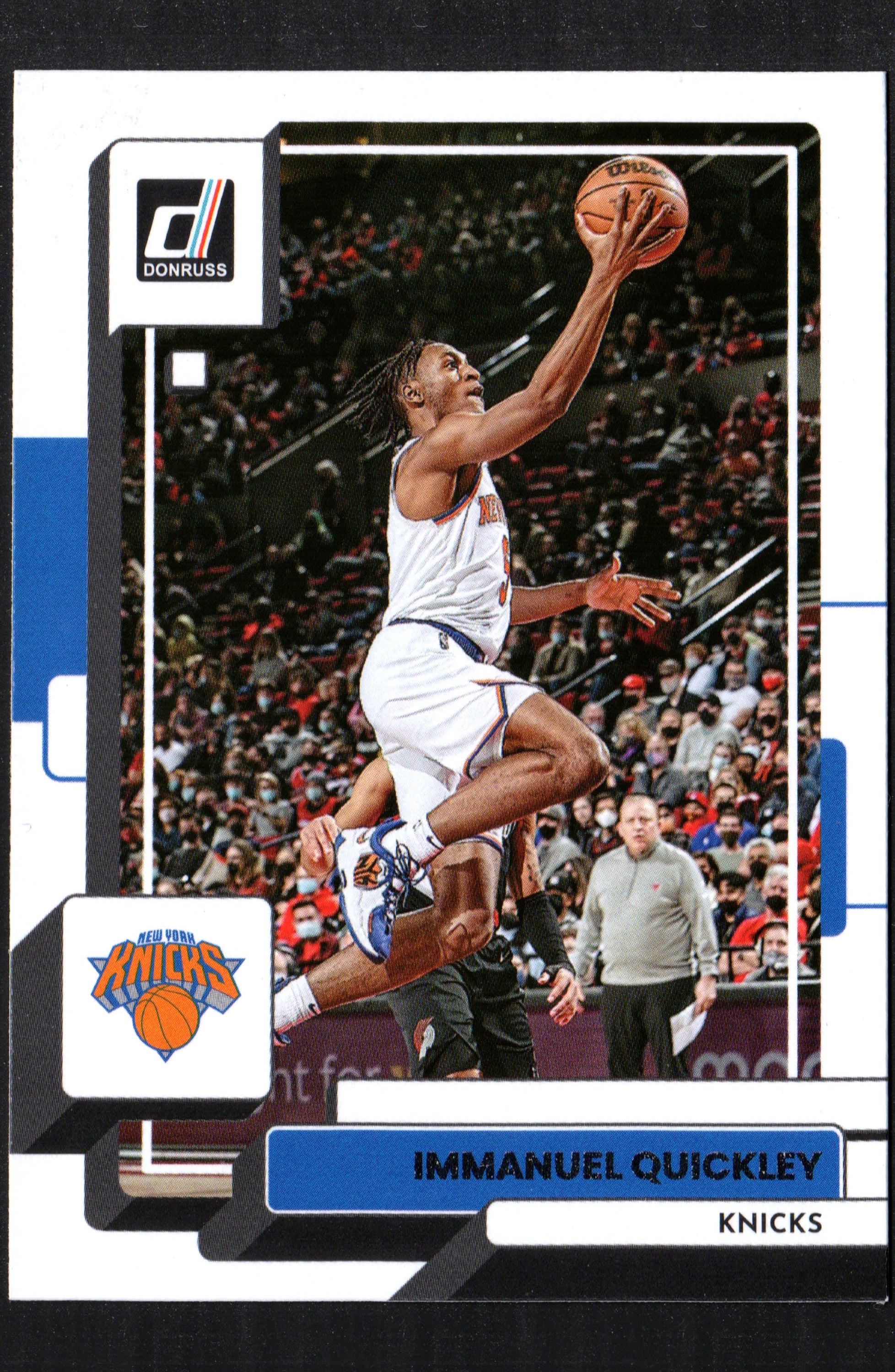 Immanuel Quickley New York Knicks #175 trading card from the 2022-23 Donruss set, featuring Quickley in his Knicks uniform.