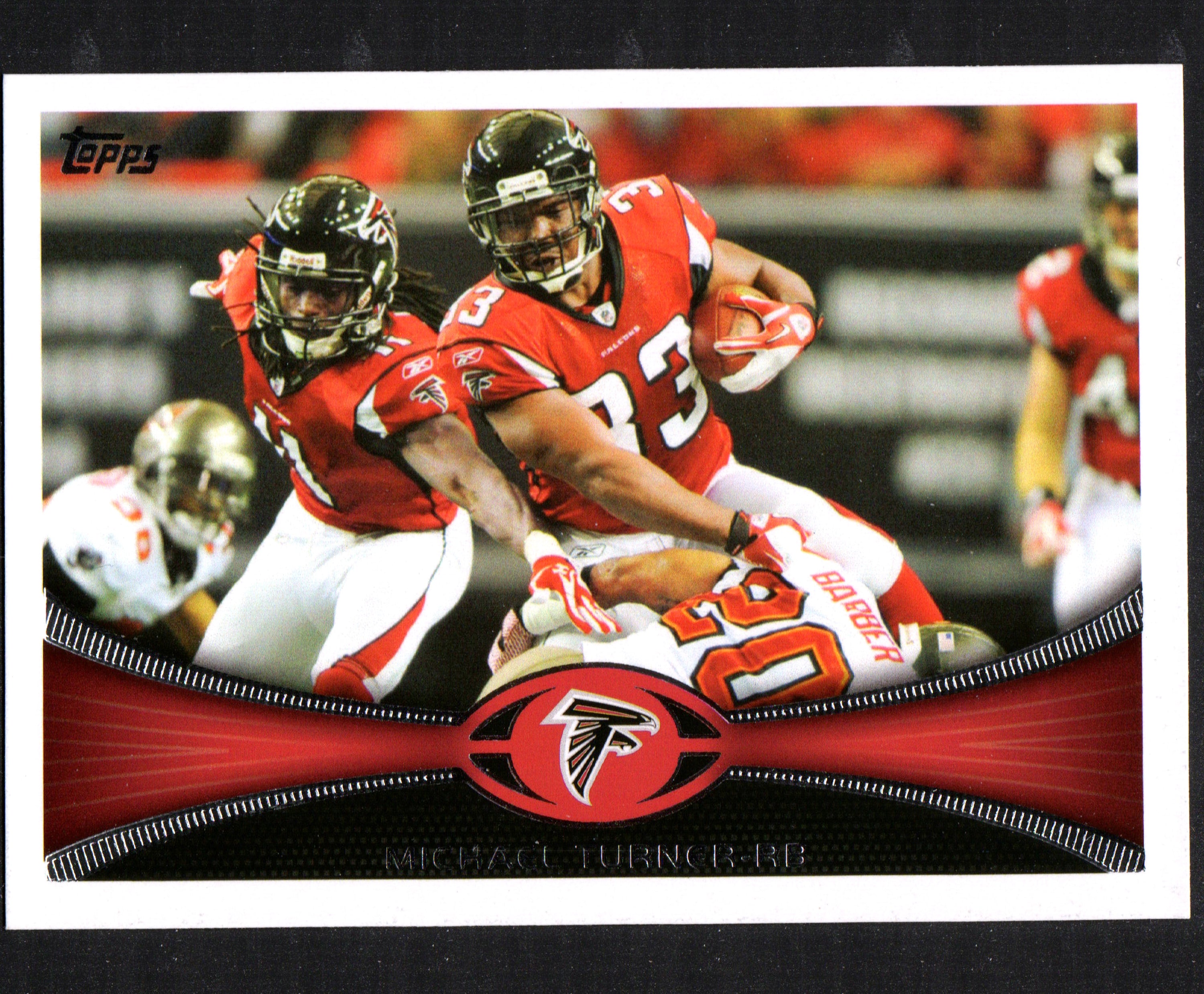 2012 Topps trading card featuring Michael Turner, Atlanta Falcons running back, card number 308.