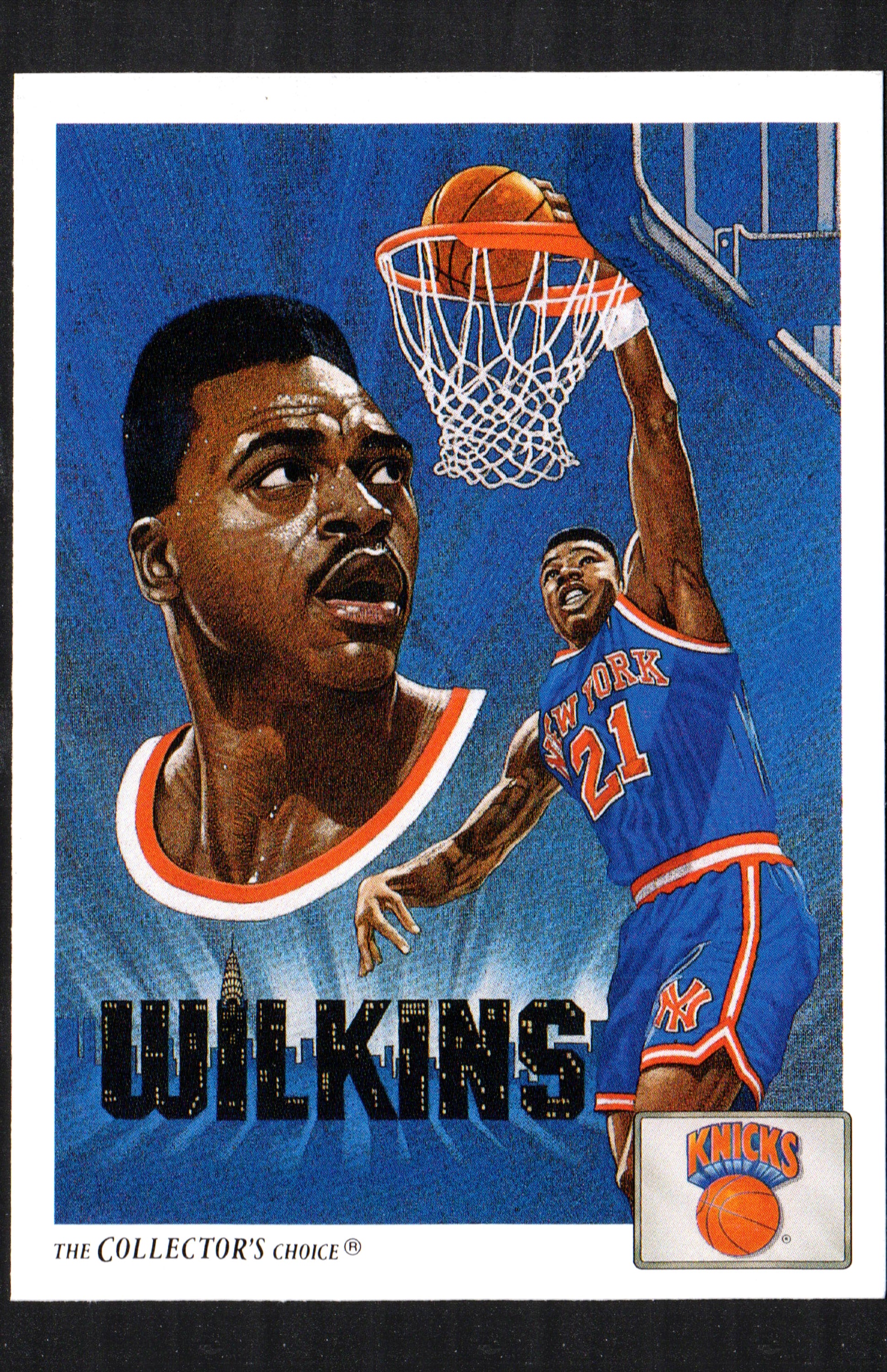 1991-92 Upper Deck trading card featuring Gerald Wilkins of the New York Knicks, card number 84, showcasing him in action.