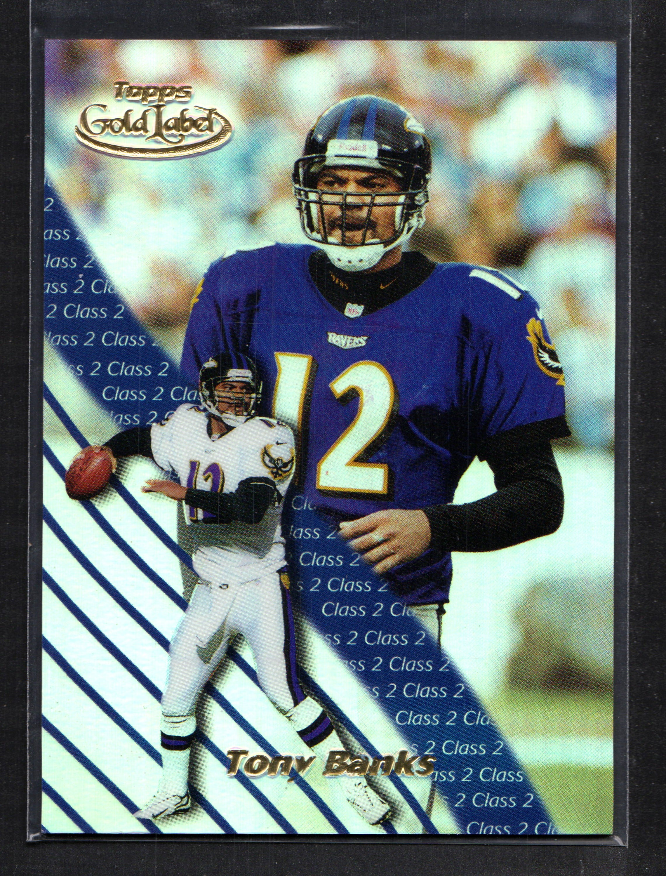 2000 Topps Gold Label Class 2 trading card featuring Tony Banks, Baltimore Ravens quarterback, card number 64.